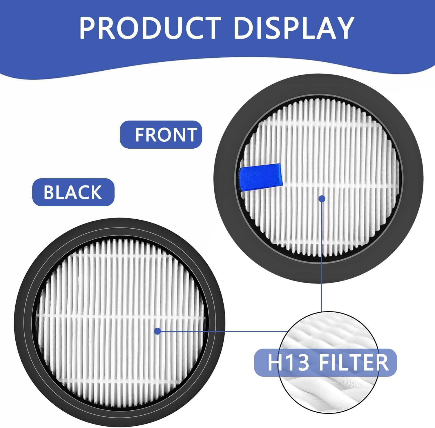Vacuum Cleaner Filter Replacement Compatible with SMOTURE VAC01/VAC02/VC70 Cordless Vacuum Cleaner&ozeeco EC01 Vacuum Cleaner Filter-4Pack