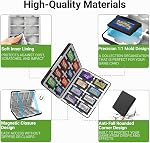 QUBAMG GBA Cas de jeu compatible avec le jeu Boy Advance, tient 16 GBA Cartouches de jeu, Slots de silicone avec fermeture magnétique, Portable Travel Organizer Boîte de rangement pour GBA Collecteurs