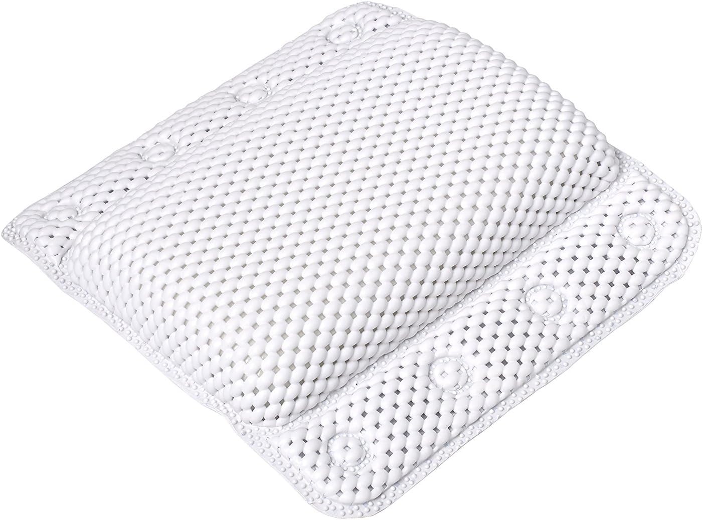 Chesna™ Non-Slip Bathtub Pillow for Home Spa, Hot Tubs and Whirlpools with Built-in Suction Cups. Size of 11'' x 12''.