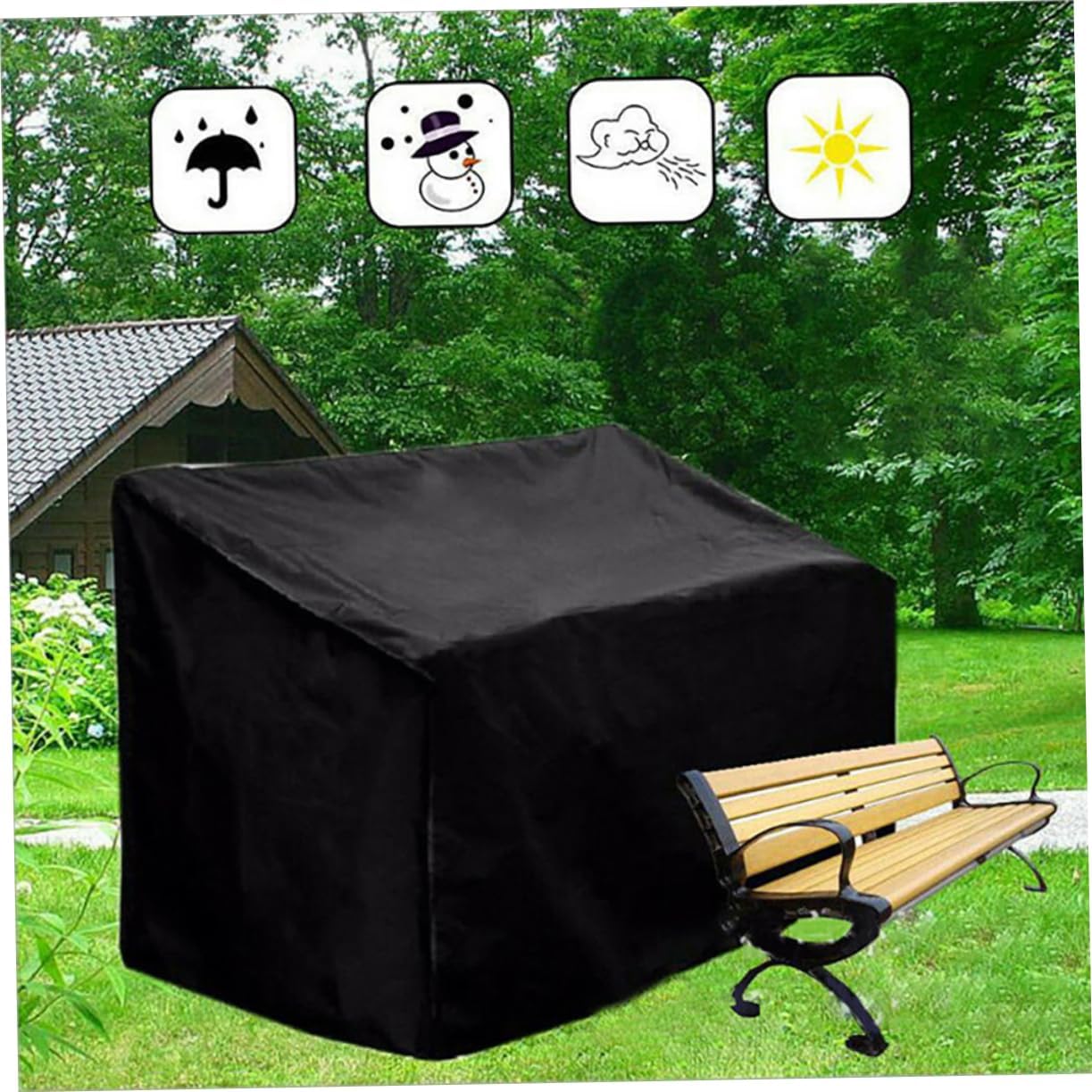 Outdoor Sectional Cover Oxford Bench Cover Sun and Frost Protection for Garden Furniture
