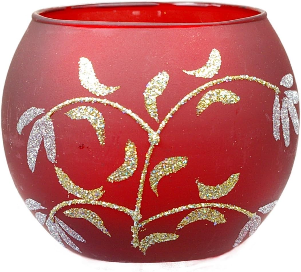 Him "Silver Flower Tea Light Holder, MultiColour Home