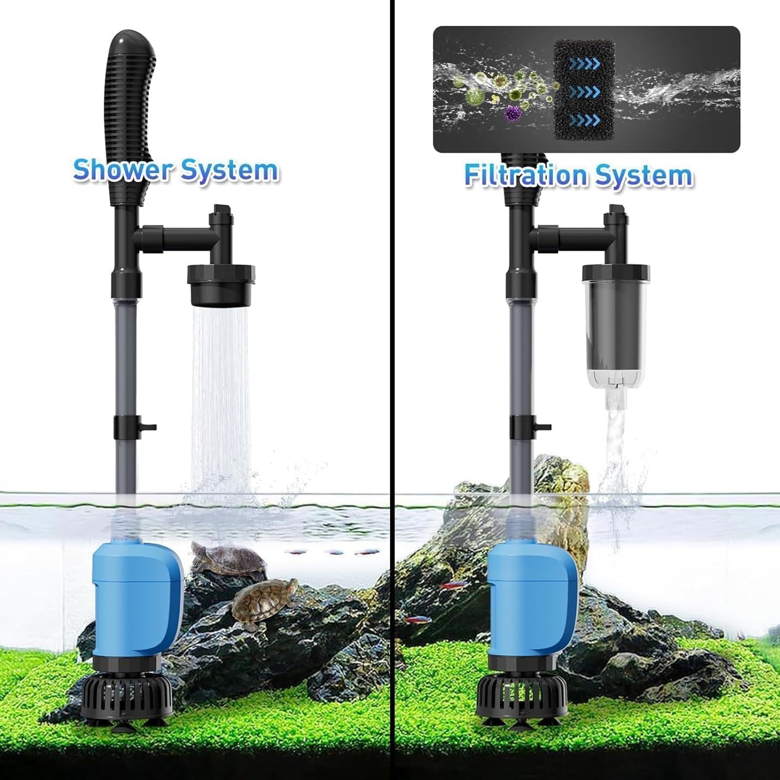 Pompe à siphon pour aquarium – Échangeur d'eau manuel et rondelle de sable, outil de nettoyage respectueux de l'environnement, efficace avec tuyau d'eau de 2 m