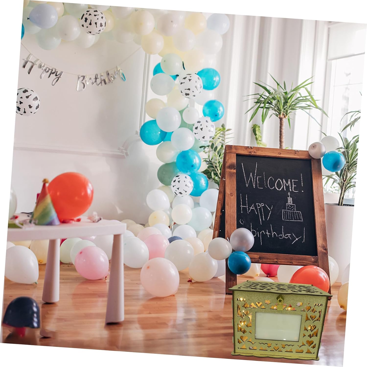 Garneck Wooden Wedding Card Box Elegant Design for Reception Hollow Money Box for Weddings and Parties Rustic Keepsake Storage for Cards and Notes