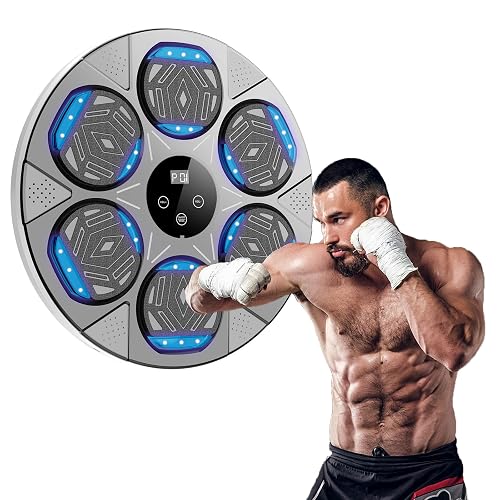 2026 Music Boxing Machine for Adults and Kids, Smart Bluetooth Boxing Training Equipment with Gloves Wall Mounted, Workout Punching Machine for Home,Office and Gym