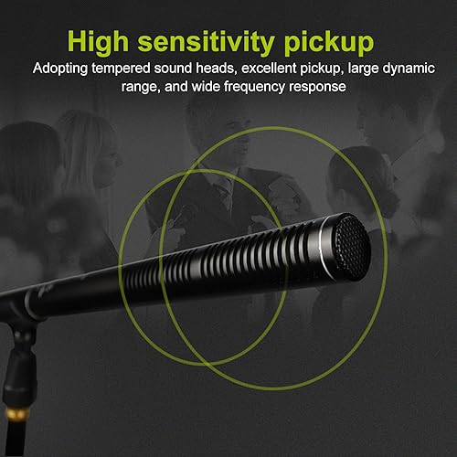 Miniatura 6 de Generic Micrófono de condensador XLR profesional, micrófono de grabación de estudio de mini escopeta cardioide, micrófono dual de recogida dual,
