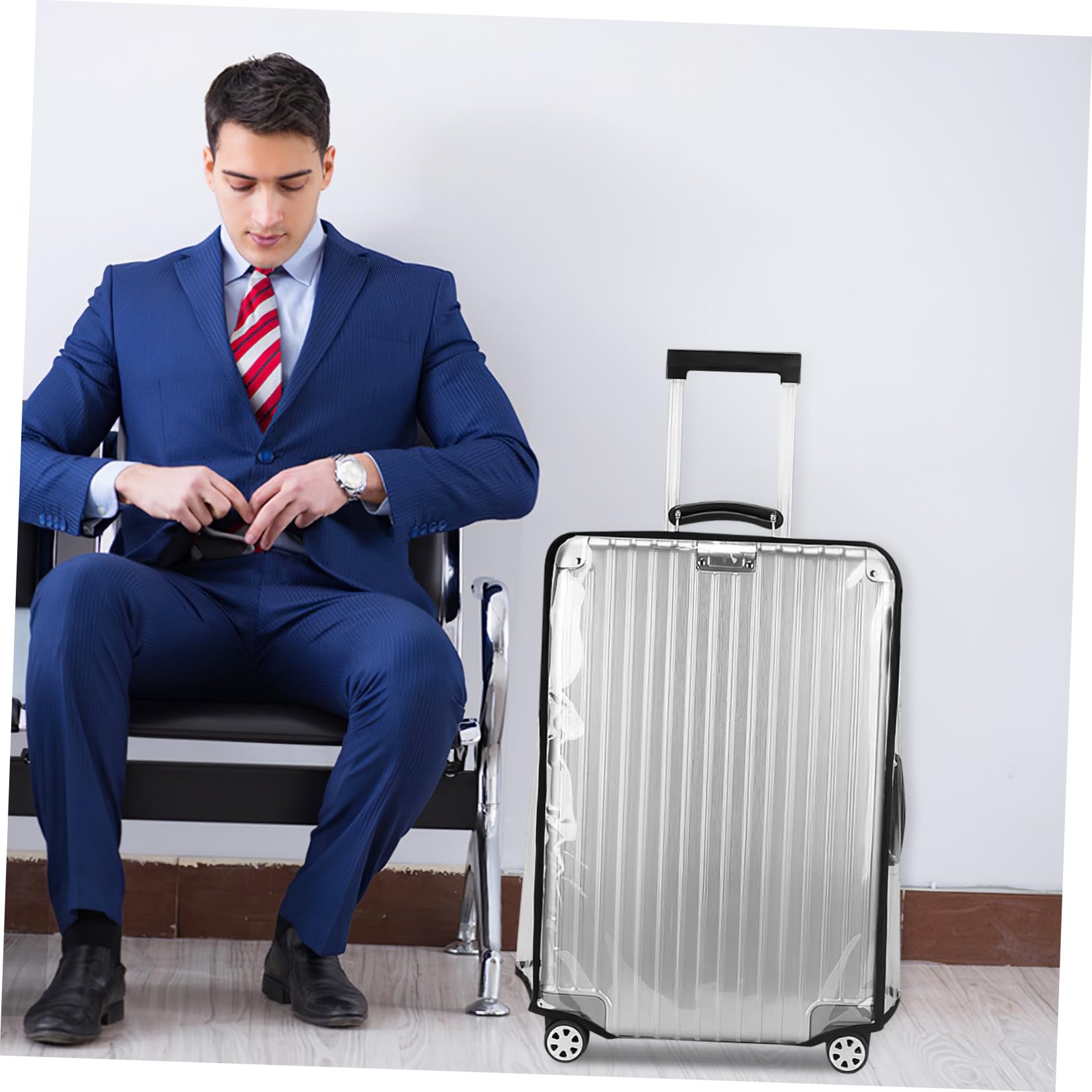 SHERCHPRY 2 pezzi Coprivaligia Trasparenti in PVC Impermeabili Copertura Protettiva Antigraffio e Antipolvere per Valigie da Viaggio con Adattamento Sicuro per Protezione