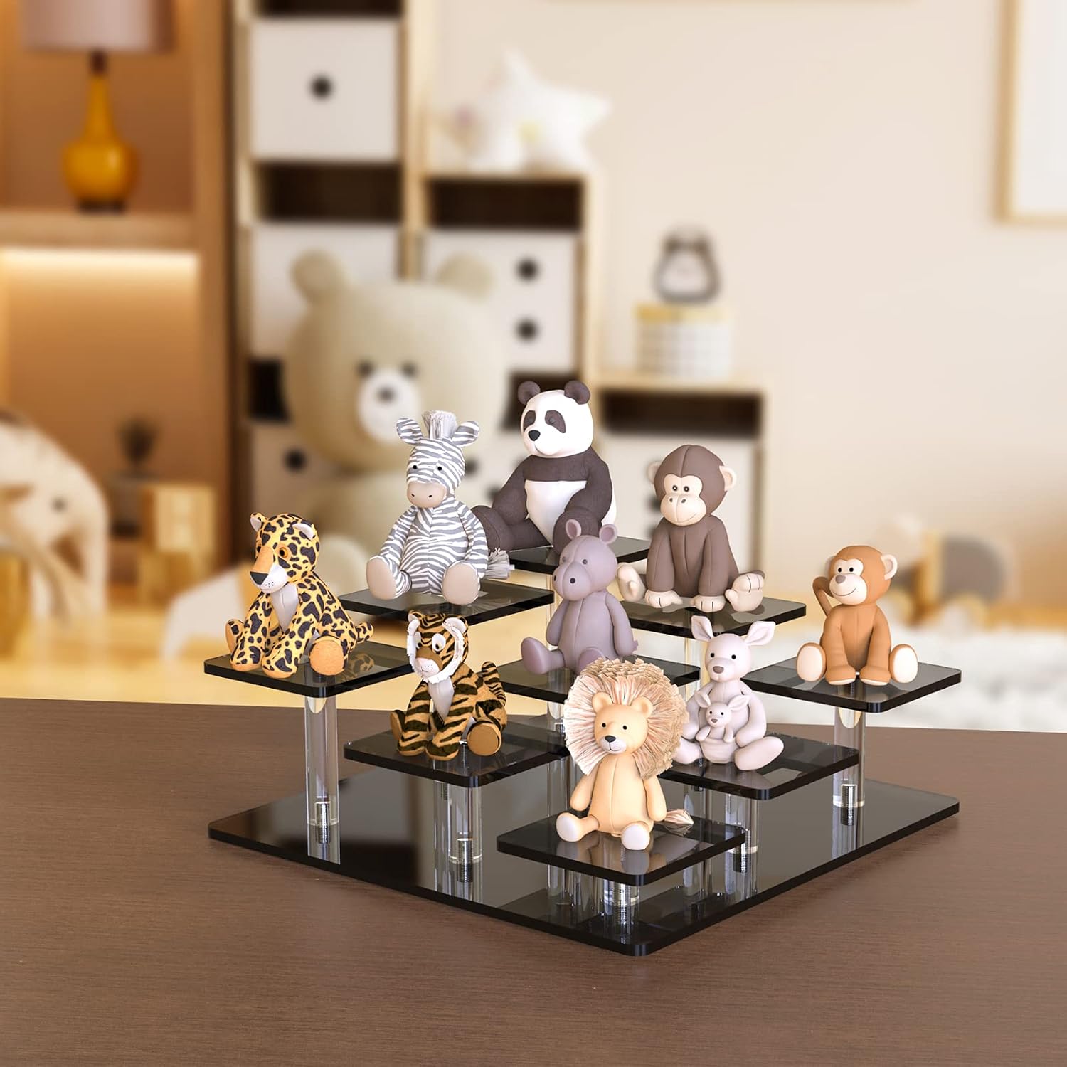NiHome Acrylic Display Stand for Mini Lego Sets Party Favors and Mini LEGO Botanical Collection Sets, 9-Tier Display Risers for Funko POP Figures Perfume Organizers Display Stand