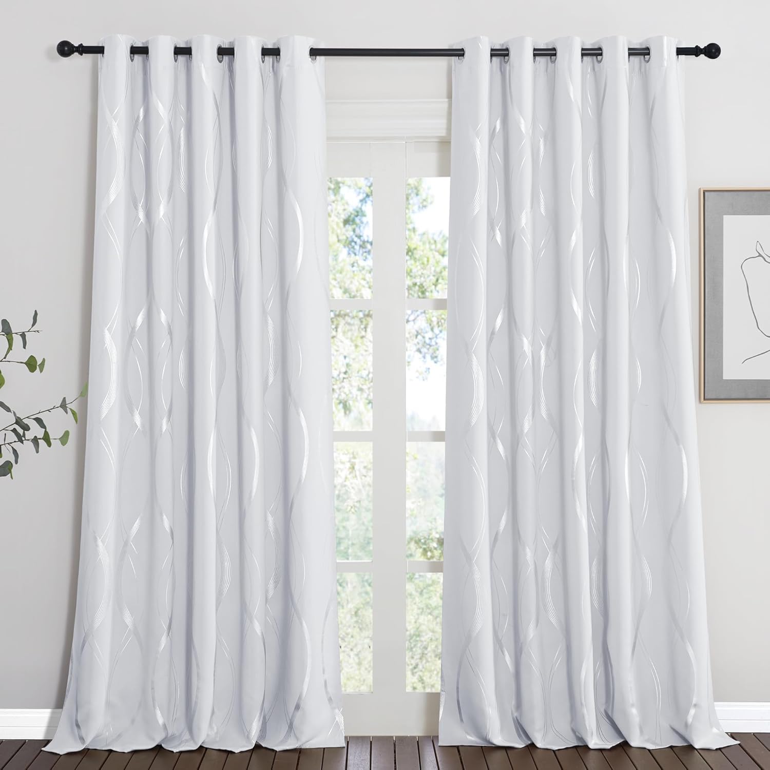 NICETOWN Bedroom Curtains 90 inches Long Living Room Window Treatment
