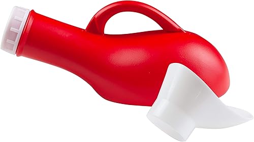 North American Health + Wellness Botella de plástico portátil unisex con tapa de rosca incluye adaptador hembra, rojo, 1 unidad