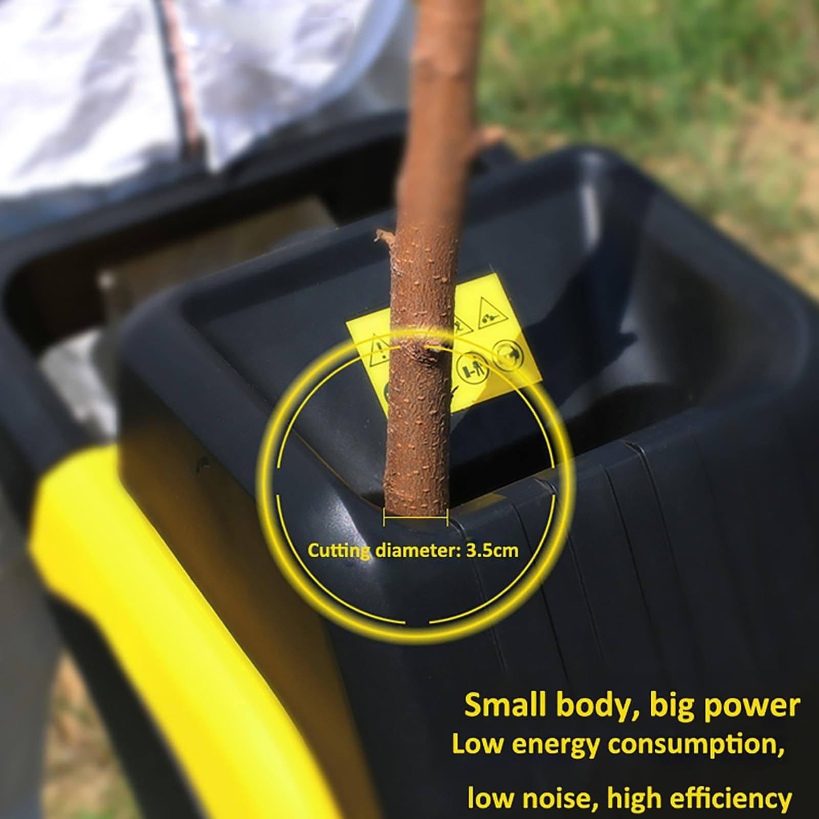Trituradora eléctrica de madera de 2500 W, diámetro máximo de 35 mm, incluye bolsa de recogida de 50 L, trituradora de jardín para hojas y ramas