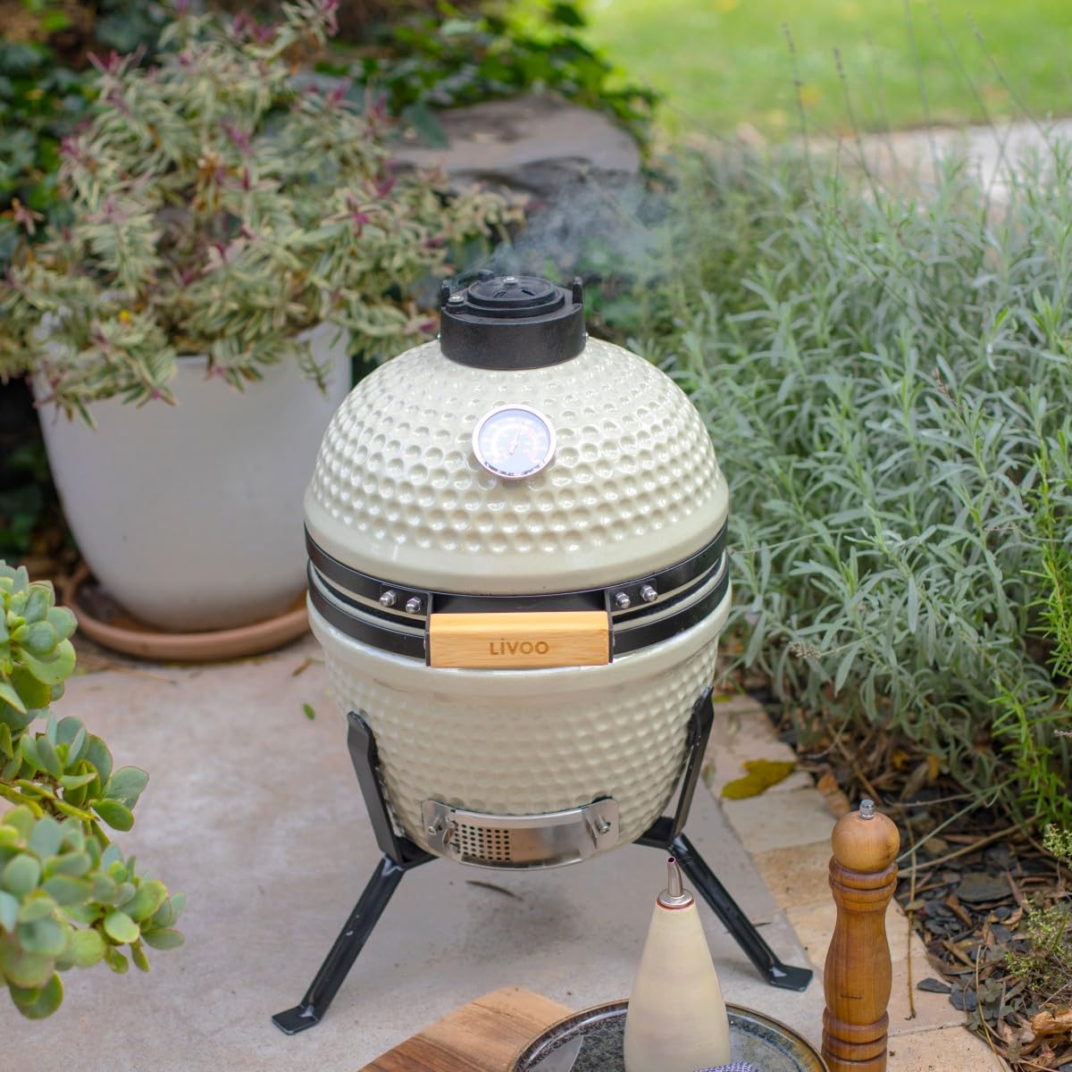 Livoo Barbecue affumicatoio Kamado DOC330 ø27 cm argilla refrattaria
