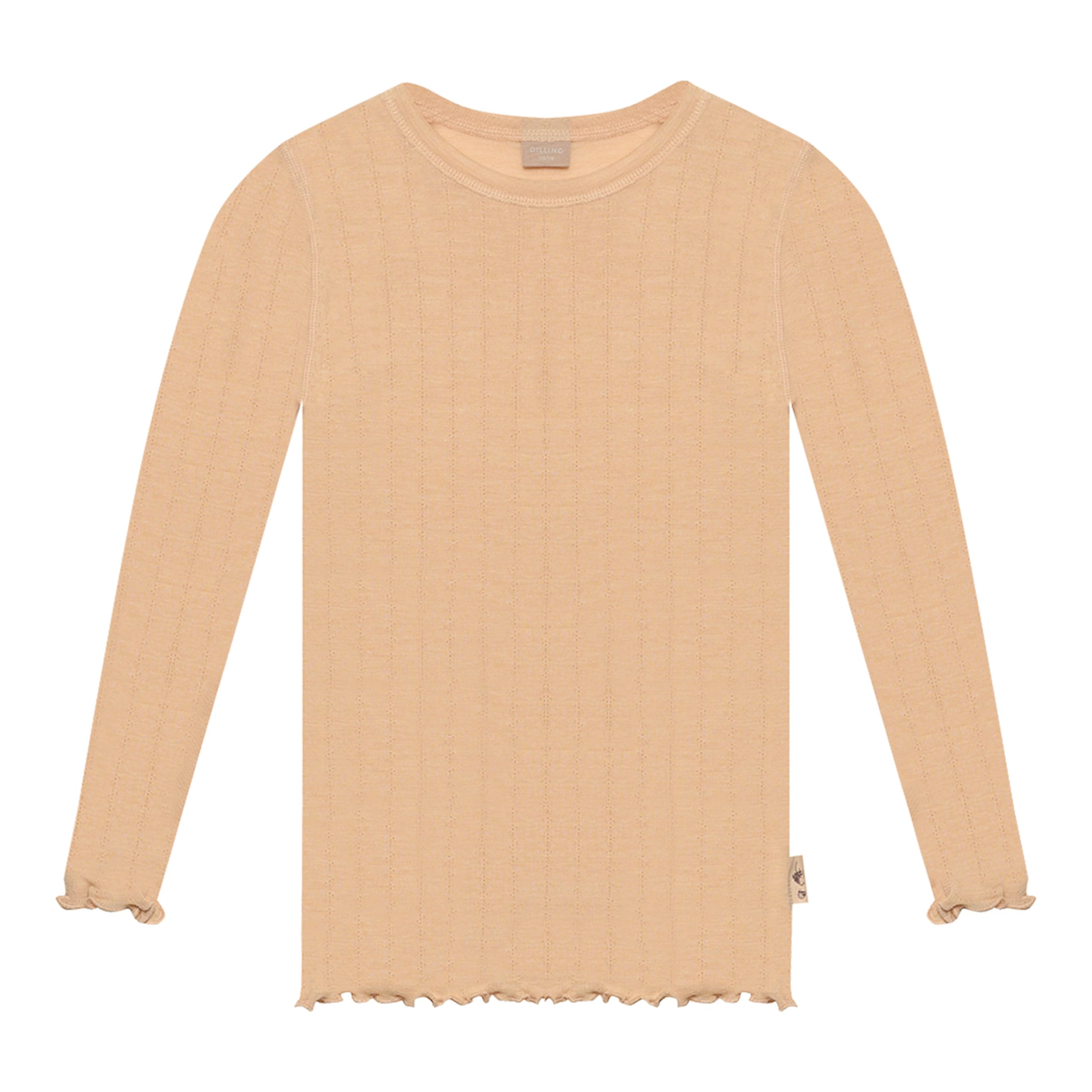 Dilling Kinder Langarmshirt Bio-Merinowolle Seide Pointelle Baselayer Unterwäsche temperaturregulierend und atmungsaktiv