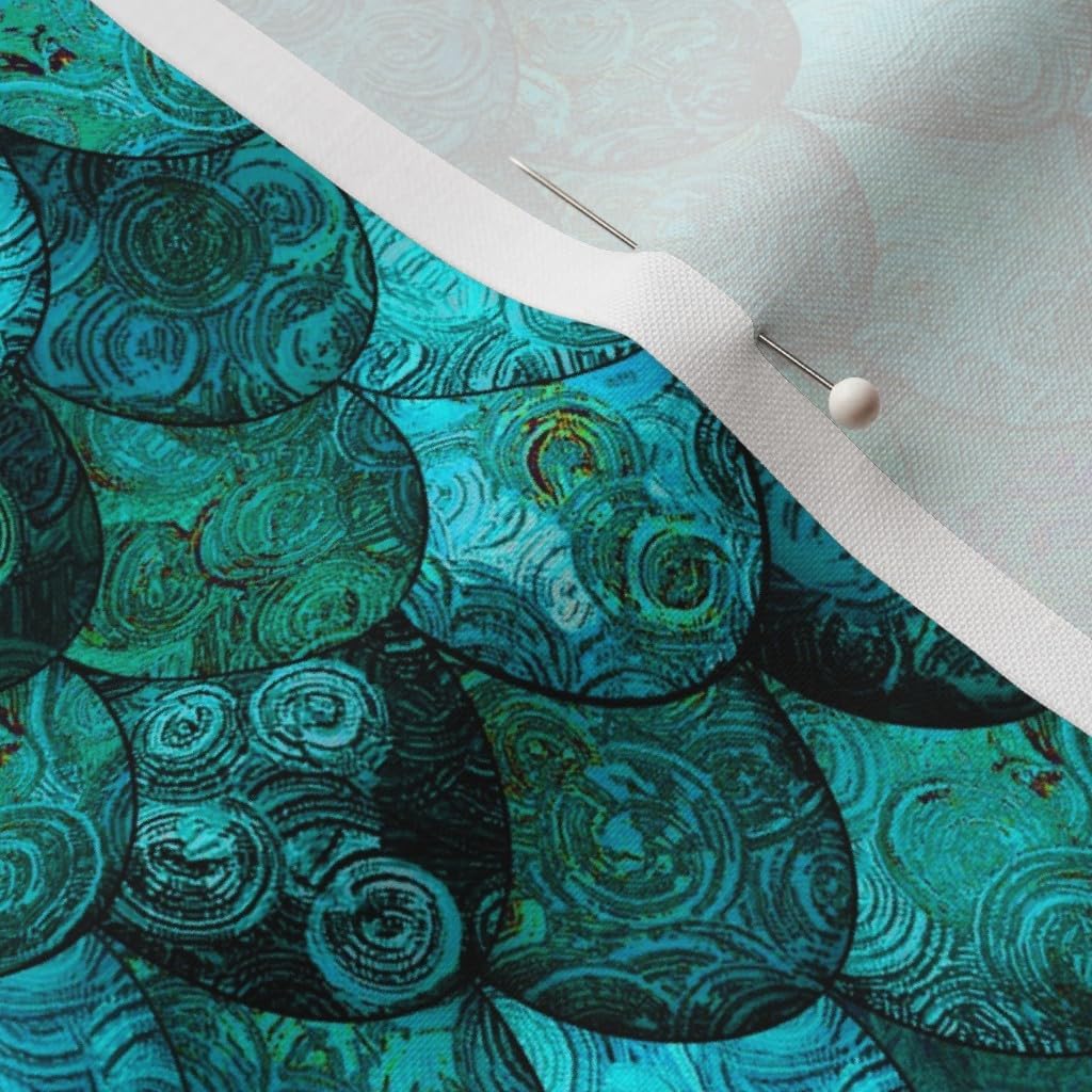 Spoonflower Fabric - Dark Teal Green Mermaid Scales Siren Fish Scale Folklore Aquatic Printed on Petal Signature Cotton Fabric by The Yard - Sewing Quilting Apparel Crafts Decor