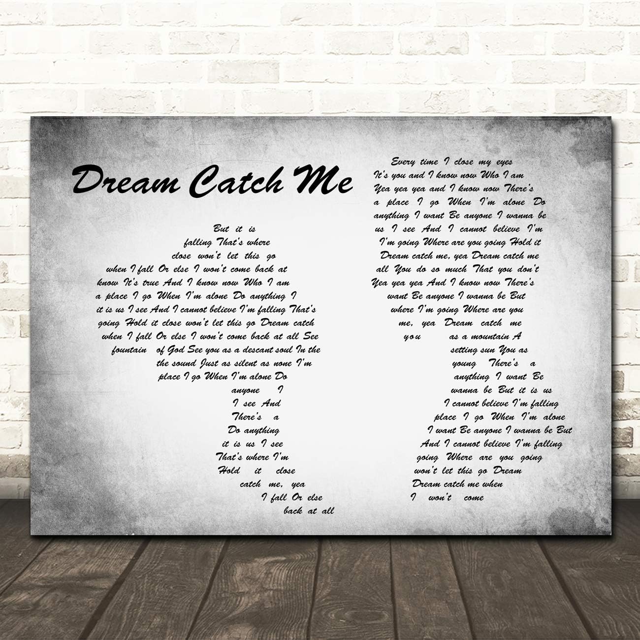Amazon Com Dream Catch Me Man Lady Couple Grey Song Lyric Quote Wall Art Poster Gift Present Print Office Products