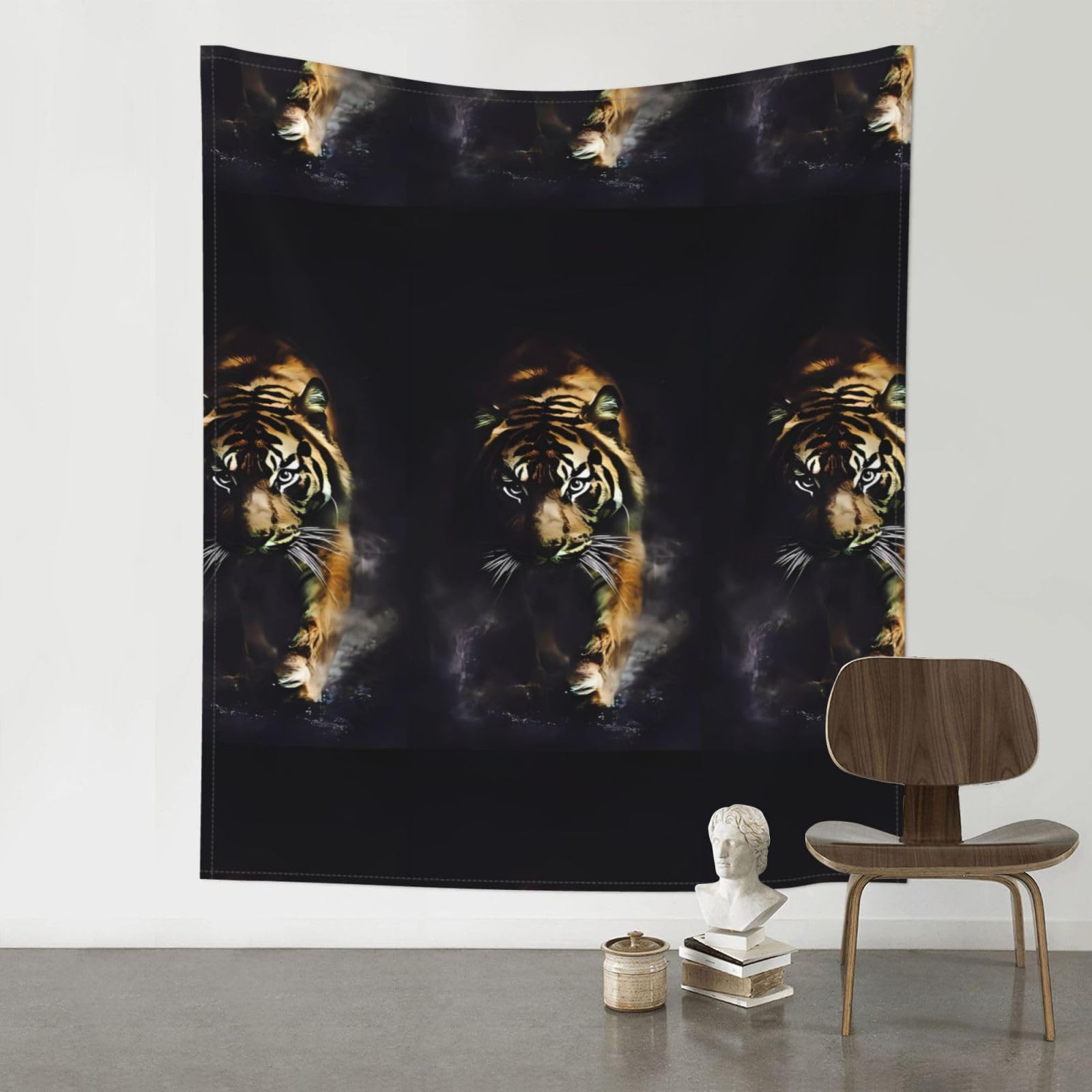 HJFCZH Tiger Prints Wall Tapestry 60x51in – Boho Decor Throw for Bedroom, Dorm, Beach Cover & Picnic Blanket