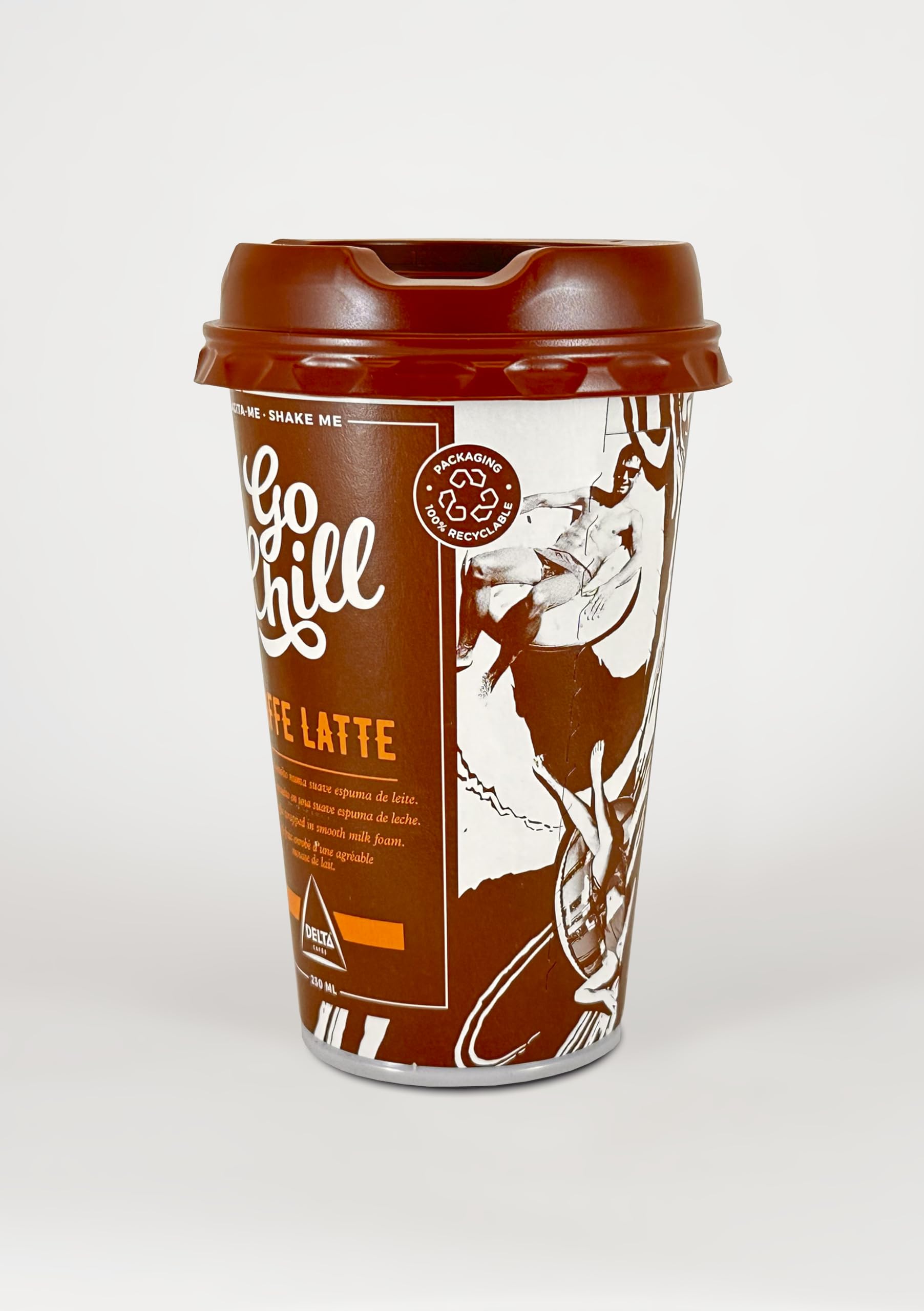 Go Chill Coffee Latte - Bebida de Café Lista para Beber - Suave Refrescante y Espumoso - Espresso y Leche - 230 ml.
