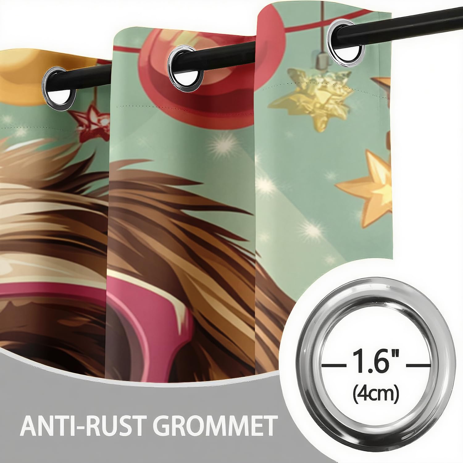 Perro De Dibujos Animados Cortinas Opacas Con Ojales Estampados 3D Cortinas Dormitorio Aislantes Termicas (2 Pieza) Reducir El Ruido Para Salon Cocina Oficina Infantiles Cortinas 2X140X175 Cm