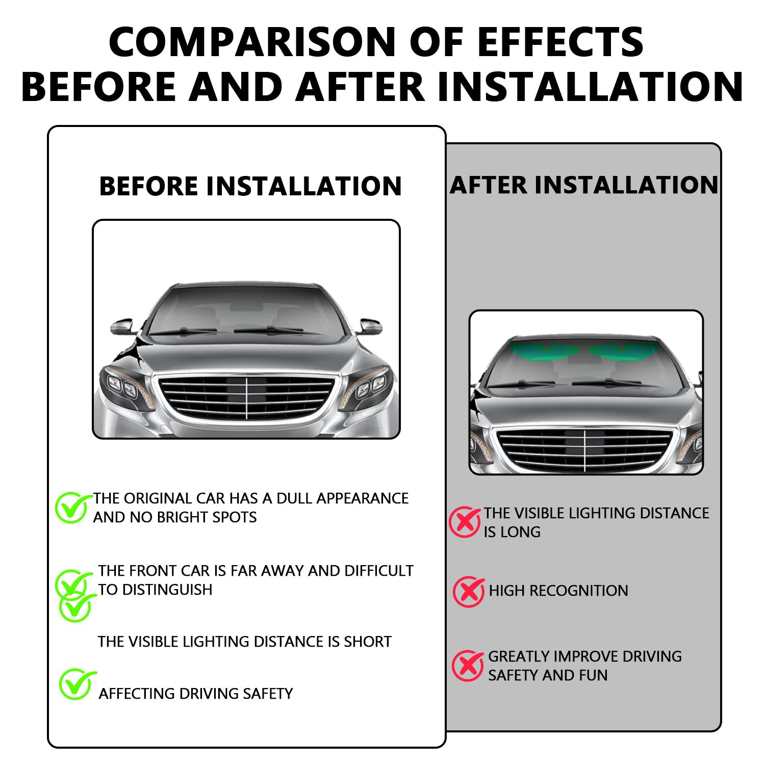 LED Augen für Auto, 20 * 90cm LED Augen für LKW, Programmierbar Devil Eyes mit APP-Steuerung und Fernbedienung für Text Auto LKW?Pixel: 16 * 96?