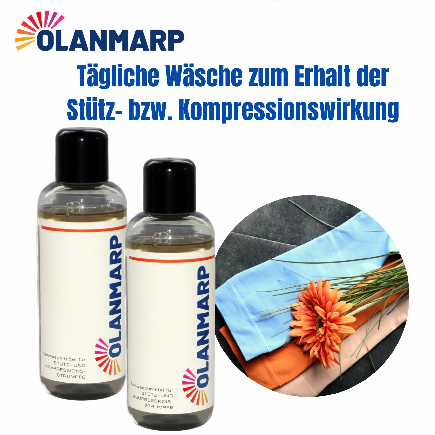 Feinwaschmittel Konzentrat für Kompressionsstrümpfe (480ml) | Flüssigwaschmittel für Stützstrümpfe – Hand- & Maschinenwäsche – schonende Reinigung