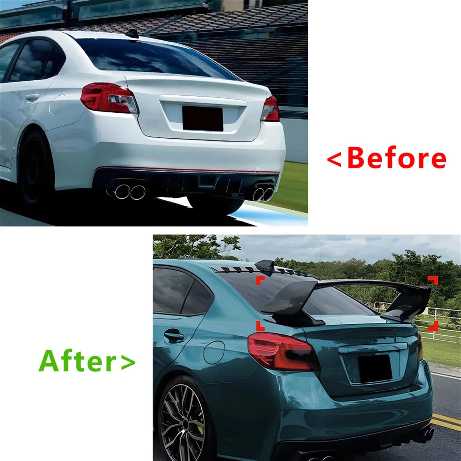 Dla Subaru Dla WRX STI VA 2015-2021 Lotka Tylny Spoiler Bagażnika Skrzydło Na Klapie Modyfikacja Samochodu Spojler Tylny Trunk Wing(Carbon Look)