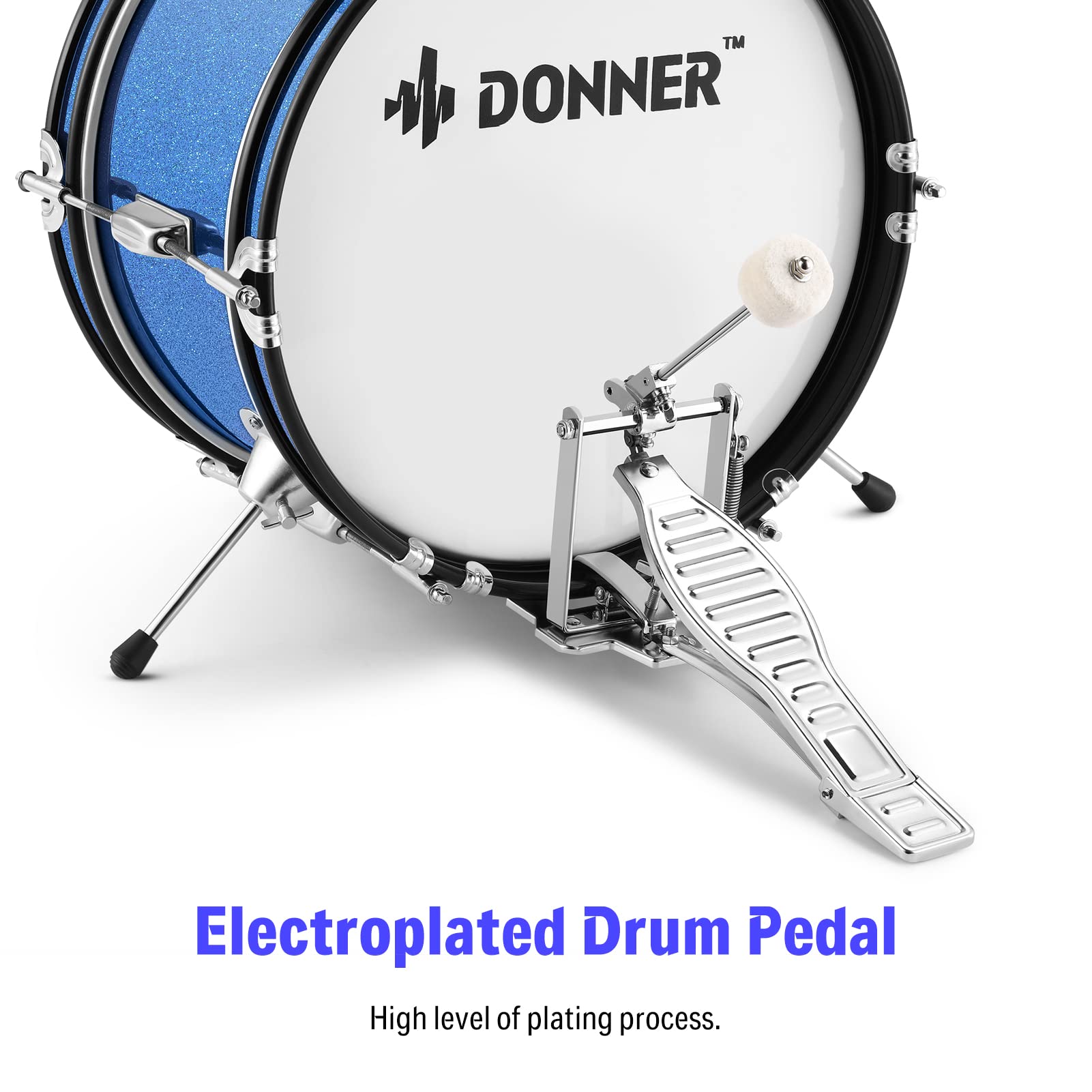 Donner Drum Set 14 inch 5Piece for Kids, Drums Kit for Beginners