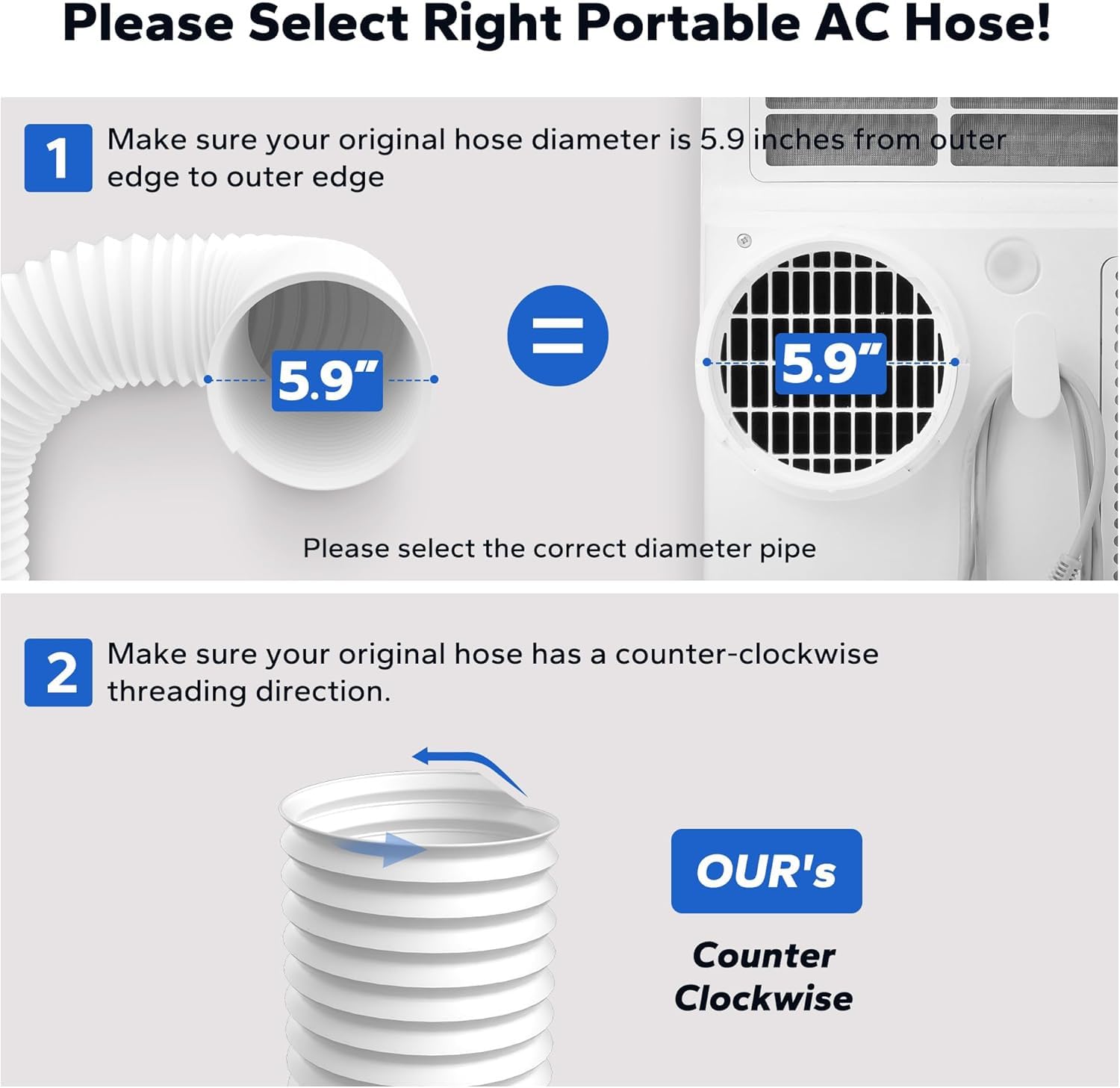Abluftschlauch Weiß Ø150mm Länge 3m Flexibel PVC Schlauch für Klimaanlagen Wäschetrockner Abzugshaube Mobile Klimaanlage