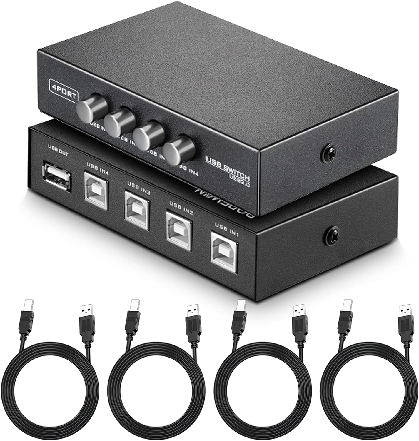 WiredCom Printer Sharing USB Switch 4 Ports | USB 2.0 Switch Selector Box | printer sharing usb switch, with 4 Pcs usb printer cable 1.5 meter, 4 Port, USB Device, PC, Computer, Printer, Scanner (B0D5YGDYW2) Amazon Price History, Amazon Price Tracker