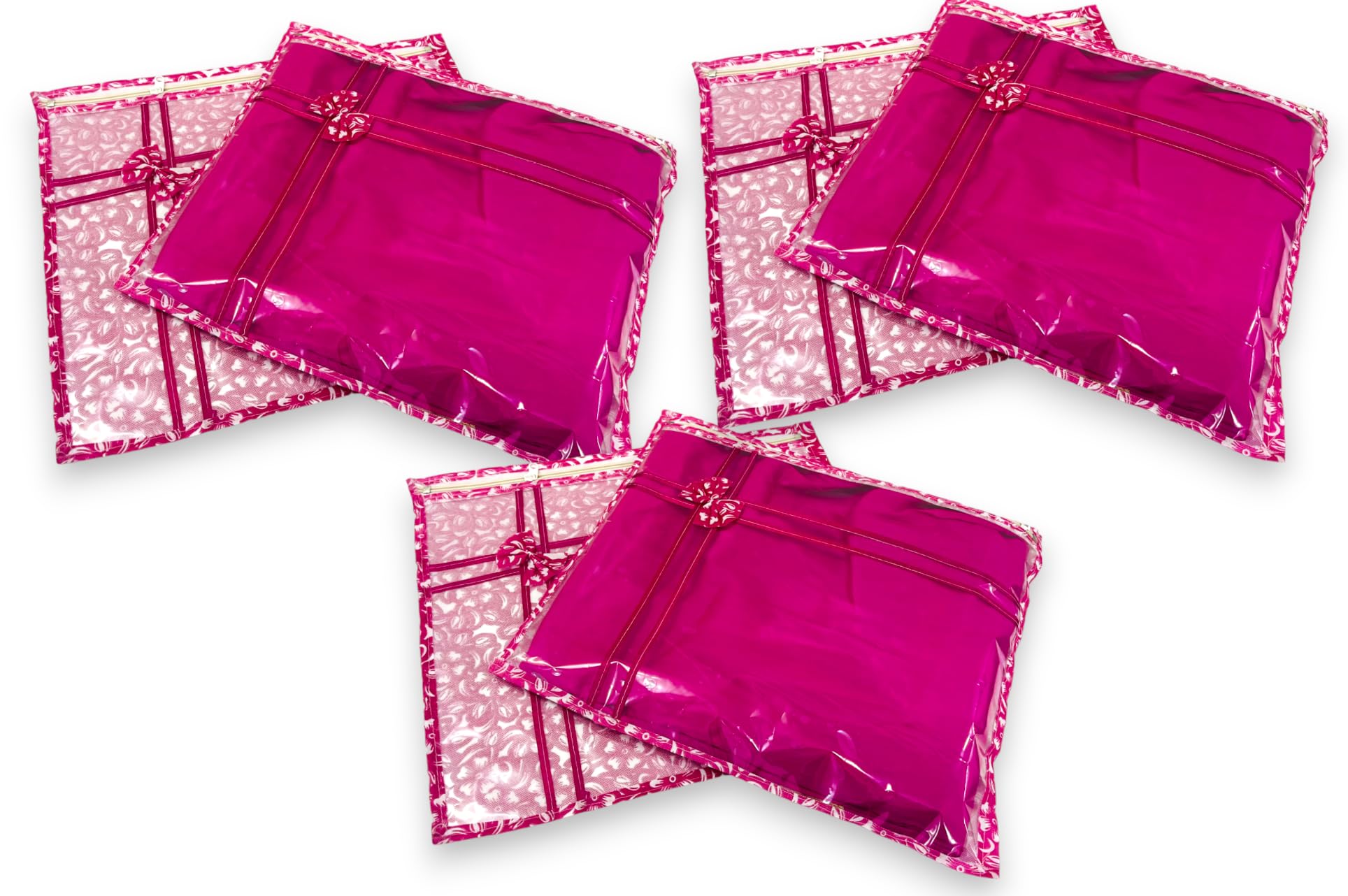 RAAHII Fabric 20 Piece Transparent Single Saree/Suit Packing Pouch Saree Cover/Bag Organizer For Wardrobe Storage Or Wedding Gifting (Pack Of 20, Pink Flower37 Cm, 1 Cm) (B0D35DHXXN) Amazon Price History, Amazon Price Tracker