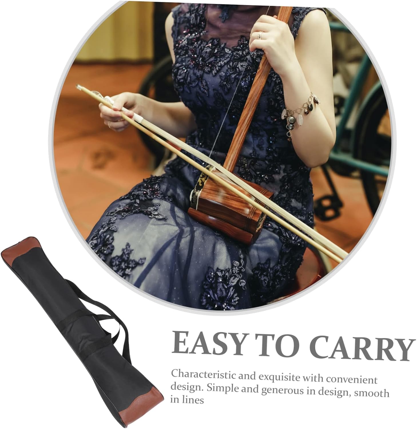 BESPORTBLE Carrying Bag for Erhu Practice Chanter Case Water Resistant Easy to Carry