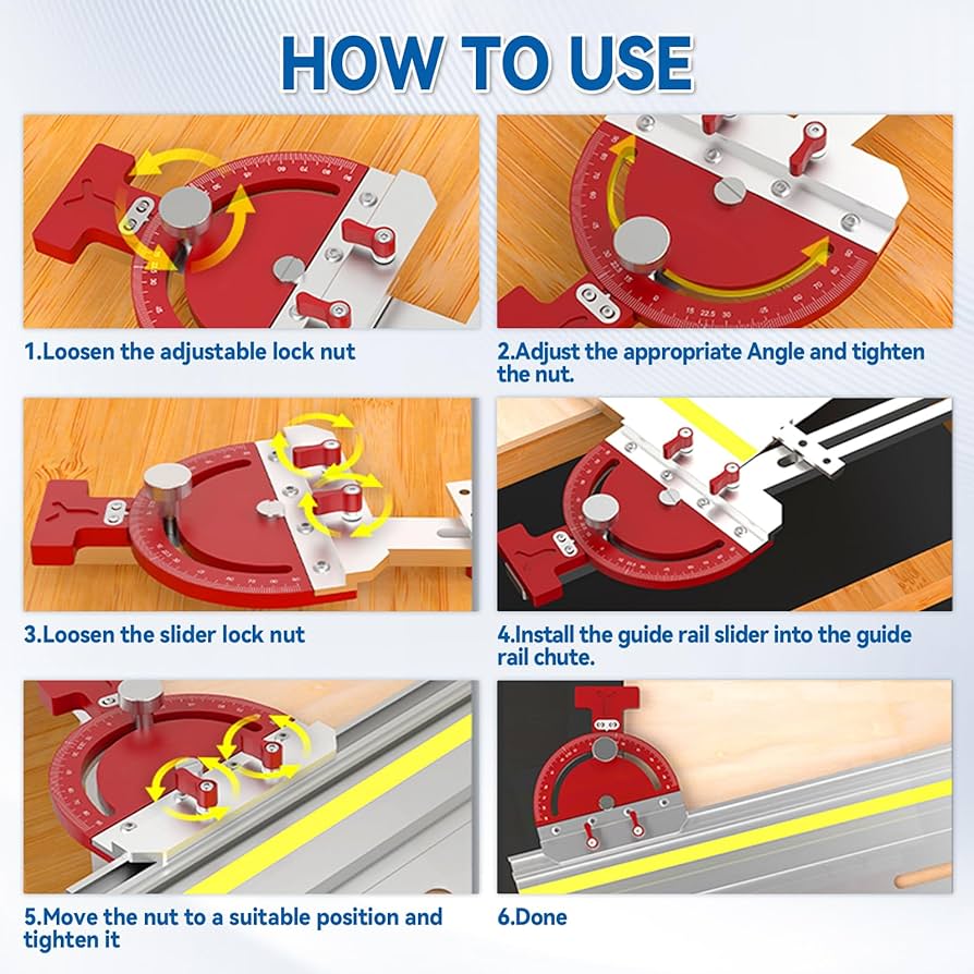 SYWAN Adjustable Multi-Angle Track Saw Guide, Square Right