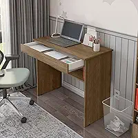 Escrivaninha Mesa de Computador com 1 Gaveta e Prateleira para Quarto ou Escritório Estudo Notebook (Freijó)