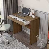 Escrivaninha Mesa de Computador com 1 Gaveta e Prateleira para Quarto ou Escritório Estudo Notebook (Freijó)