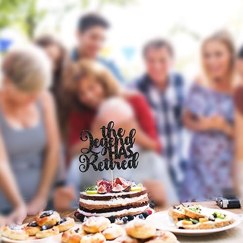 Miniatura 6 de Gyufise 1 pieza de decoración de pastel con purpurina de The Legend Has Retired para decoración de pasteles divertidos de cumpleaños antiguos,