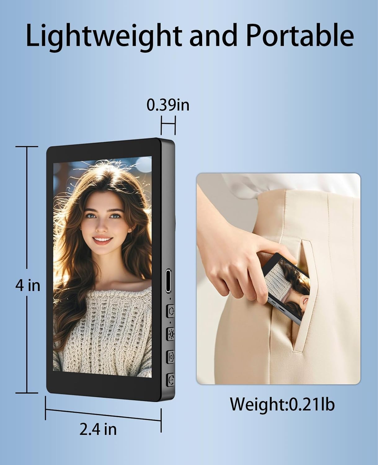 FLATIC Selfie Monitor Screen for iPhone & Android, 2000mAh Back Camera Vlog Selfie Monitor with Bluetooth Remote, Speaker, 3-Level Brightness, 4K/30FPS Wireless & Wired Recording, No Delay