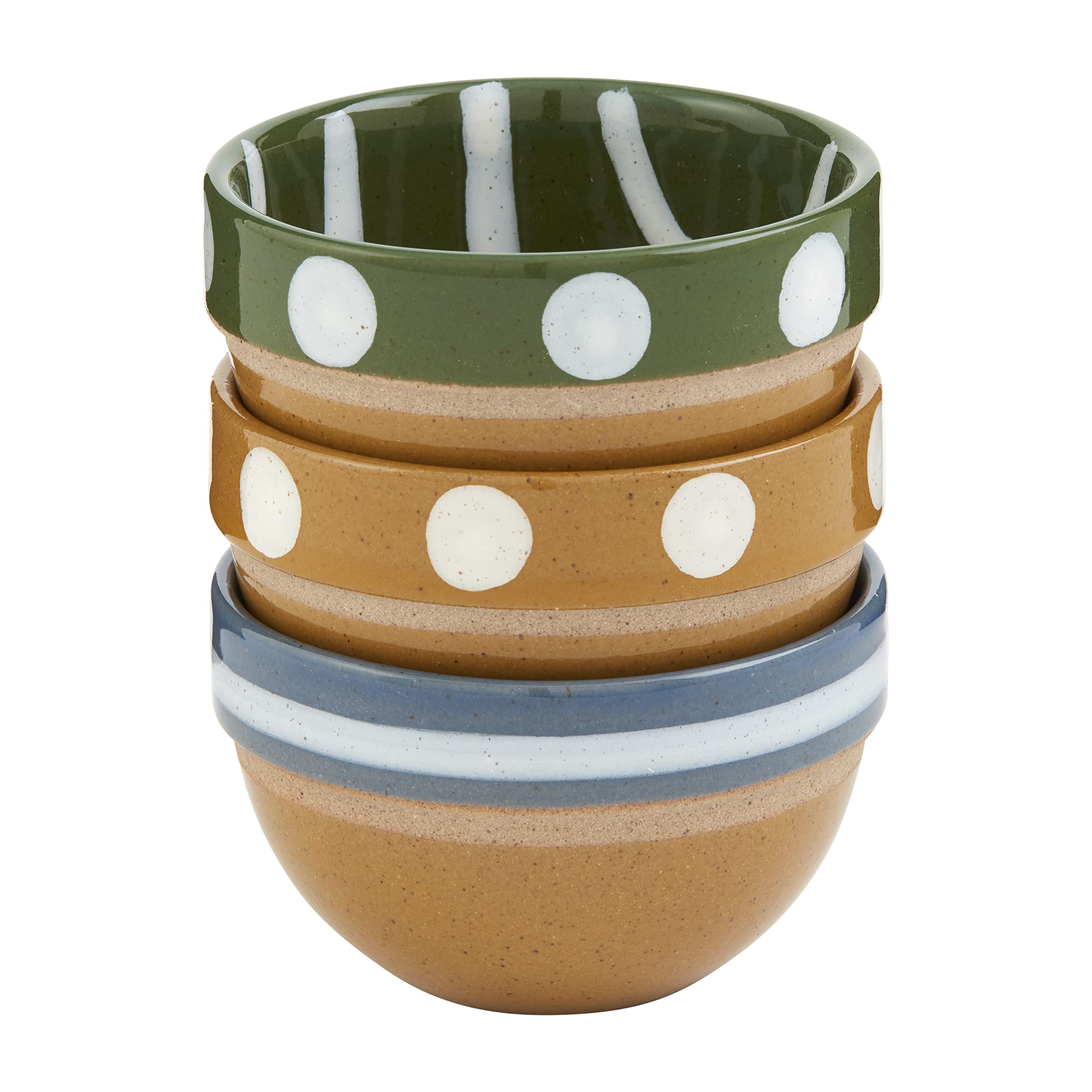 Mud Pie Green Dotted Ramekin Set; 2" X 3" Dia