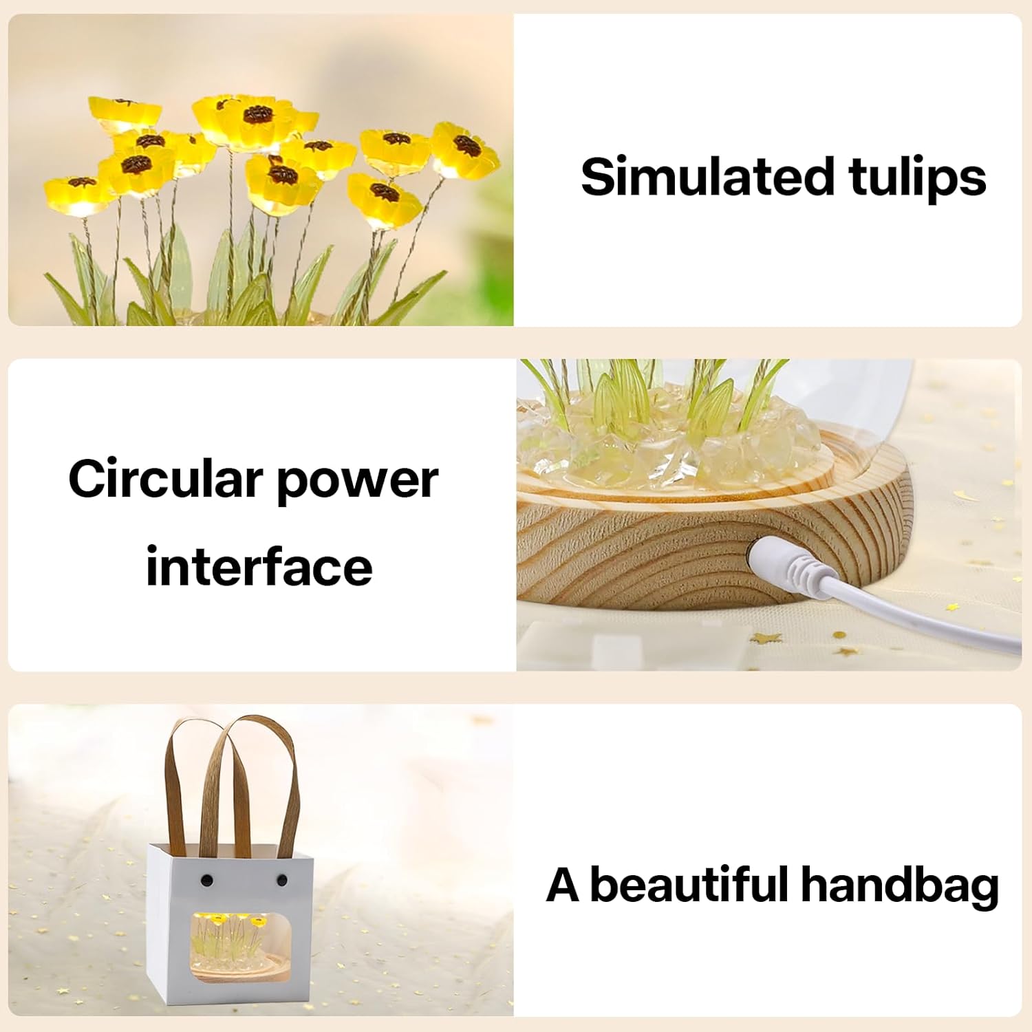 ONXE Sunflowers Flower Lamp,Sunflowers Night Light,Birthday Mothers Day Gifts for Girlfriend Mom Women Her Wife Sister Girls Grandma,Artificial Flower Table Lamp in Glass Dome (USB Powered)
