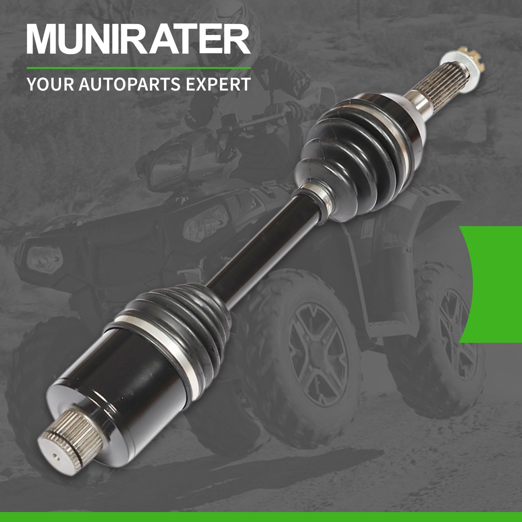 munirater Paquete de 2 ejes de transmisión trasero de alta resistencia para Polaris Sportsman 400 500 600 700 800 2003 2004 2005 1380240