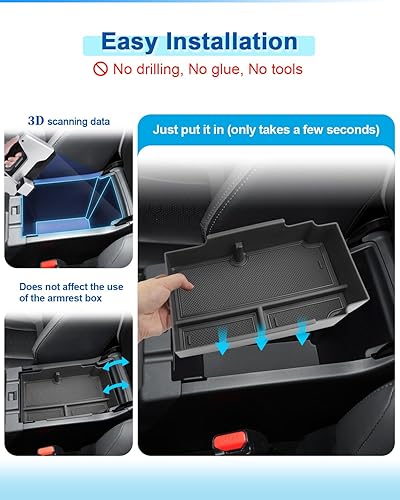 Miniatura 7 de Crosstrek Accessories 2024 Organizador de consola central para Subaru Crosstrek (todos los bordes), bandeja de consola de plástico ABS duradero,