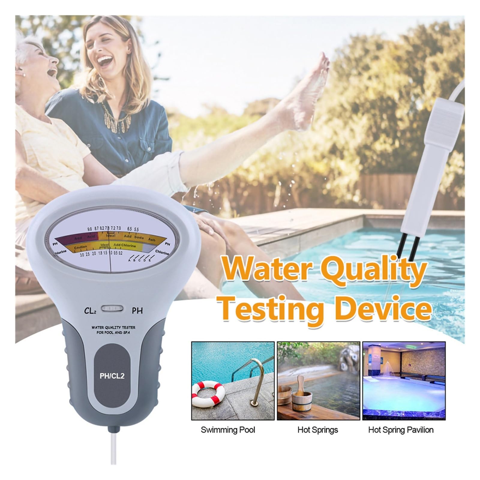 Medidor de Cloro Residual portátil 2 en 1 PC-102, medidor de pH y Calidad del Agua