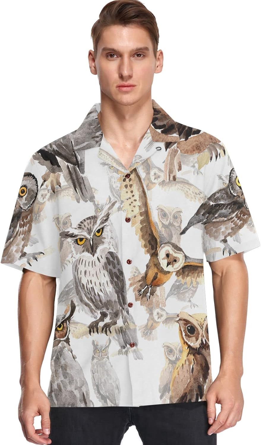 visesunny Mens Casual Button Down Short Sleeve Hawaiian Shirt Aloha Shirt