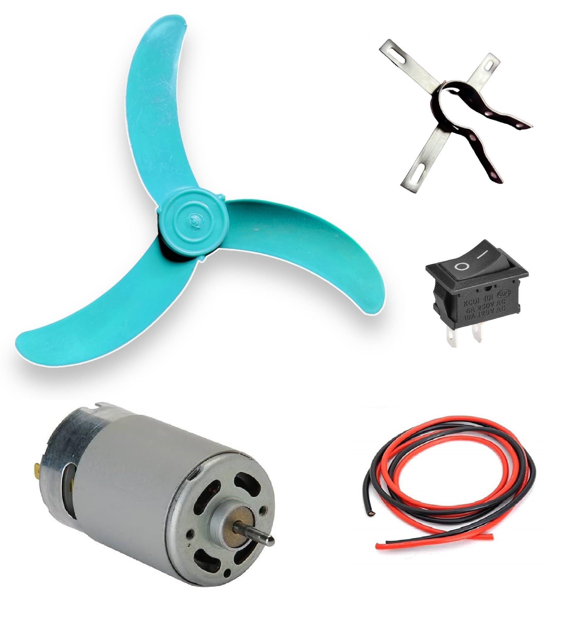 KITS4CREATORS 12V Dc Motor Fan Kit (555 Dc Motor +10 Inch Fan Blade +1 Mtr Copper Wire + Switch + Clamp)Â… (B0D5WHGBNC) Amazon Price History, Amazon Price Tracker