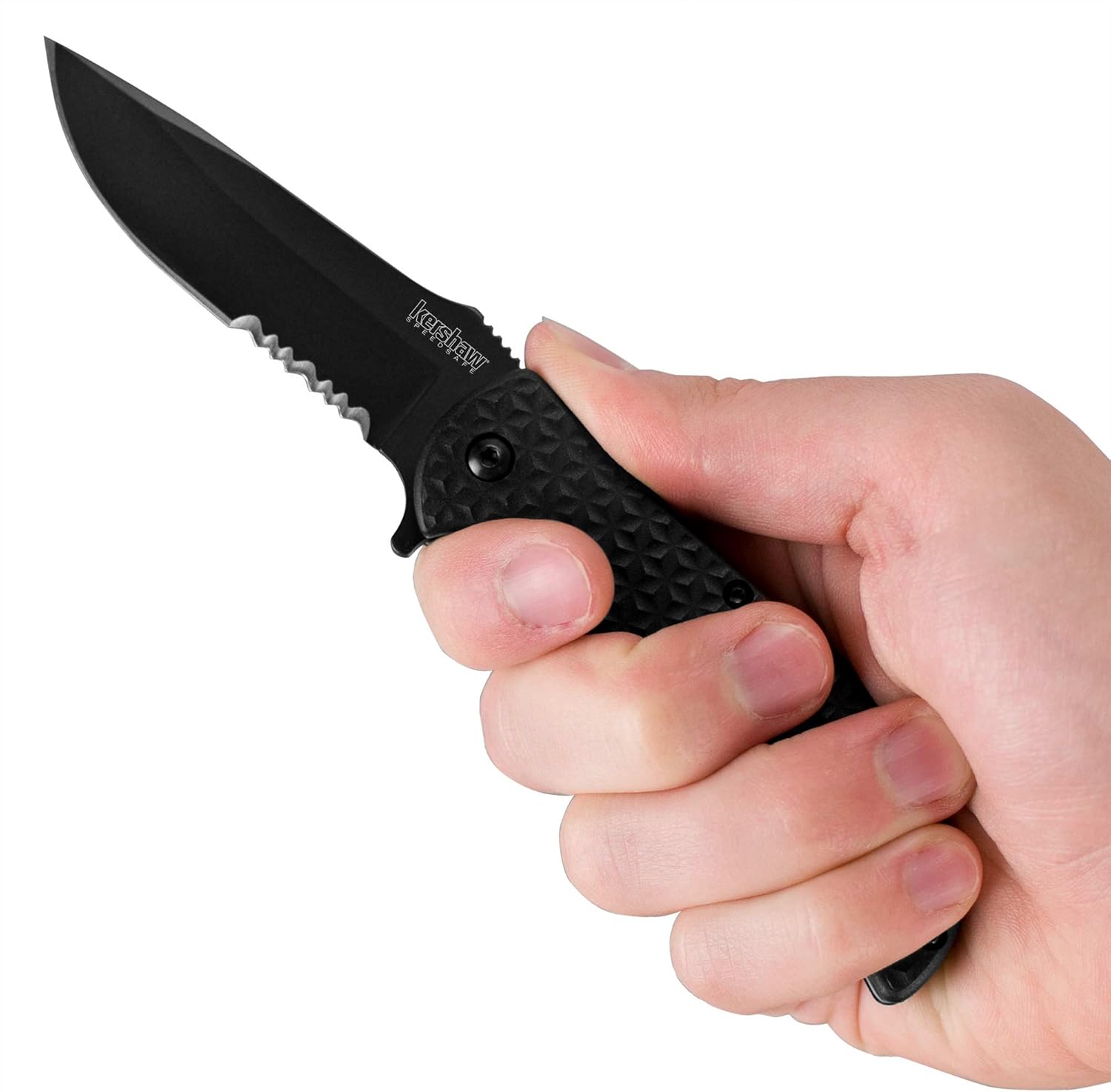 3.25" Serrated Pocket Knife | Kershaw Volt II 3650CKTST Black : Tools & Home Improvement