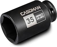 Vista 7 de CASOMAN Dado de Impacto Profundo de 6 Puntos de 1/2 Pulgada - 1-7/16" (SAE), CR-MO, Dado para Tuerca de Eje de 6 Puntos de 1/2 Pulgada