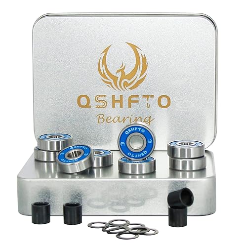 Juego de rodamientos de alta precisiĂłn ABEC 9 para longboards, patinetas, rodillos, scooters con espaciadores y arandelas Juego de rodamientos de alta precisiĂłn ABEC 9 para longboards, patinetas, rodillos, scooters con espaciadores y arandelas