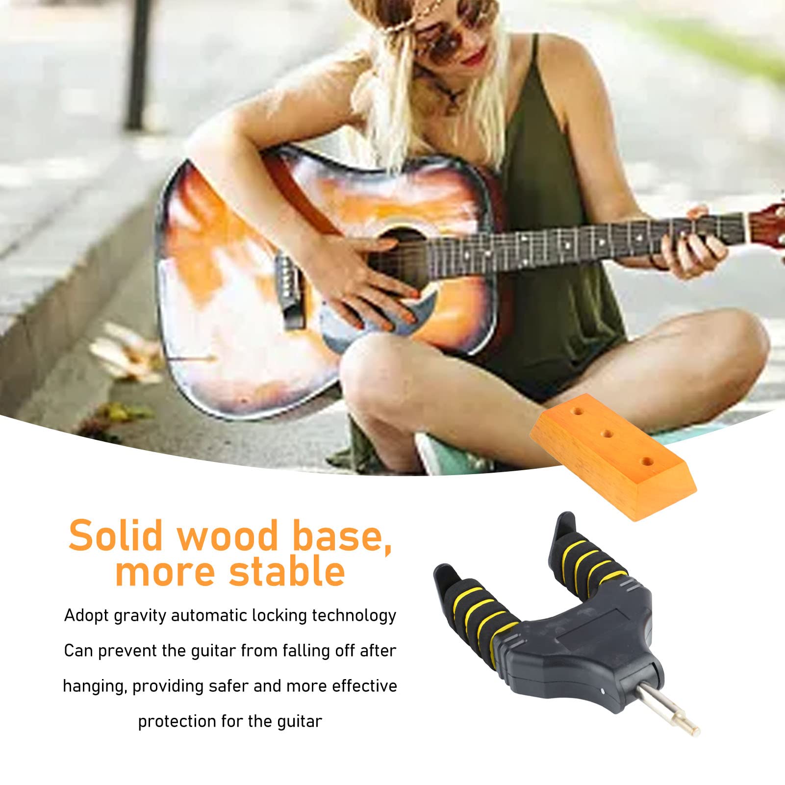 Set 6 Ganci Da Parete Per Chitarra - Supporti Regolabili In Metallo Con Protezione In Gomma Per Chitarra, Basso, Ukulele - Foto 8