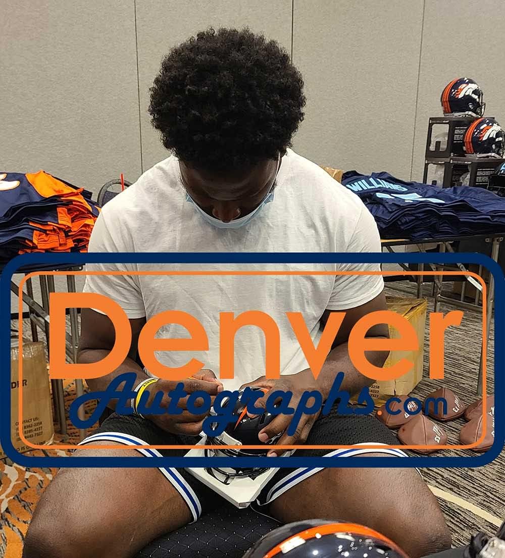 Javonte Williams Autographed Denver Broncos Speed Mini Helmet BAS