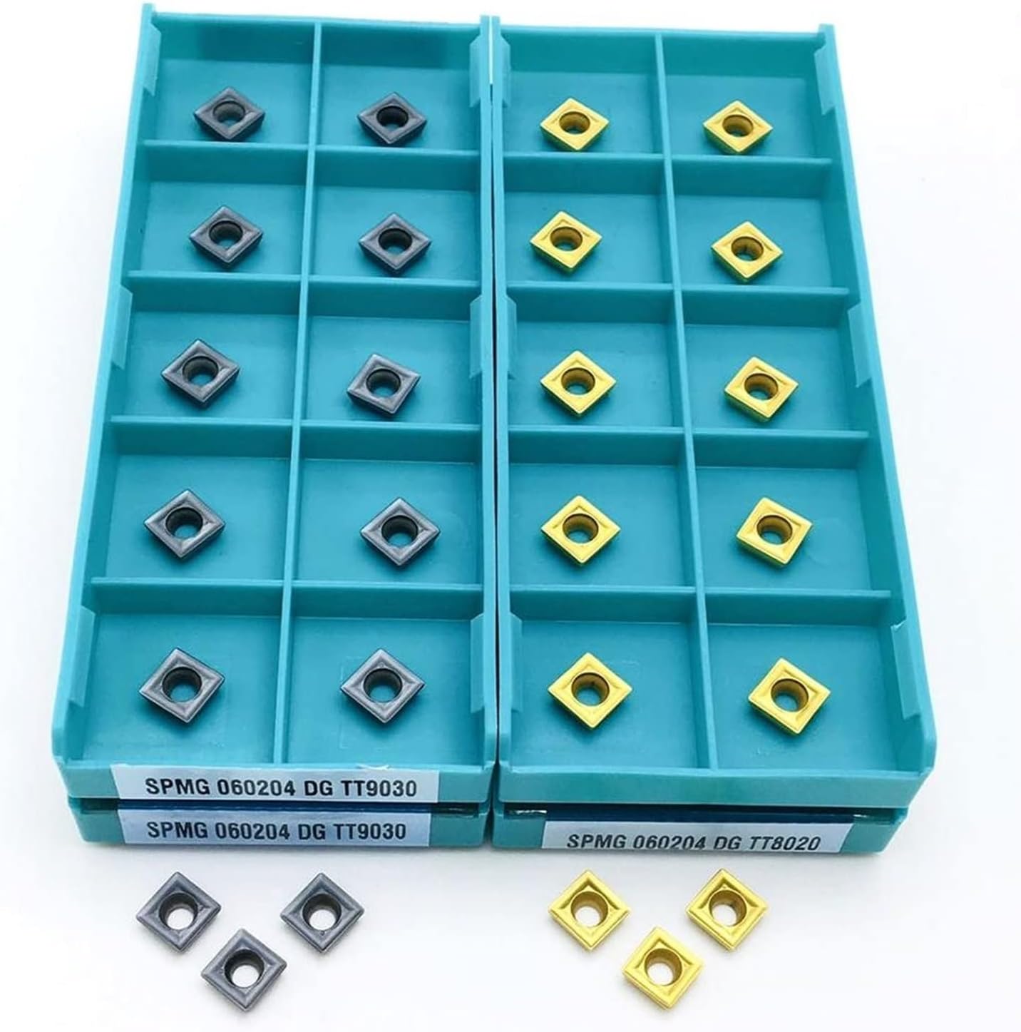 Carbide Tool 10 Turning Tools SPMG060204 DG TT8020 SPMG060204 DG TT9030 Carbide Insert Diamond External Turning Tool Milling Cutter (Angle : SPMG060204 DG TT9030, Shank Diameter : 10PCS(1box))