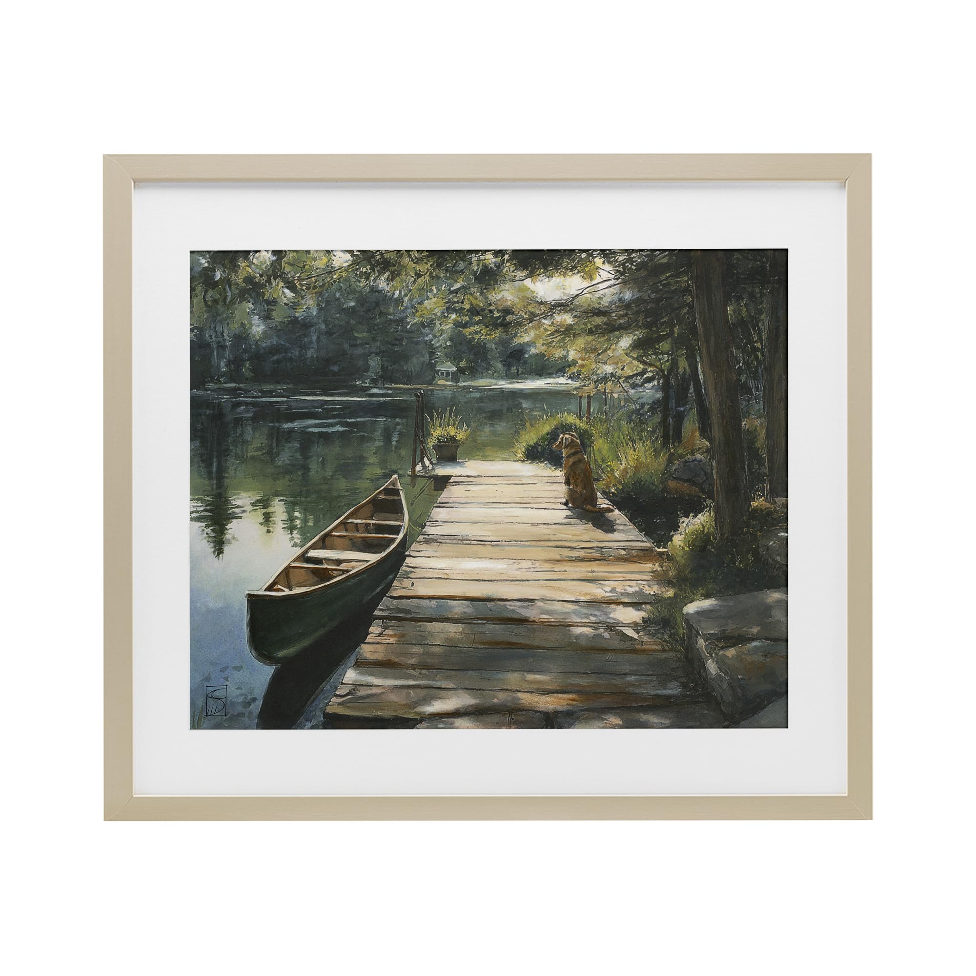 Cadre lac Life Dog on Dock Stupell Industries pour salon cosy