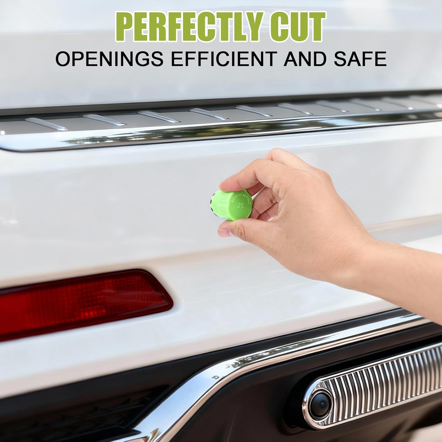 Car Sensor Film Hole Cutter 16-25mm Plastic Parking Sensor Circle Cutting Template with Tweezers, Precise Car Wrap Tools, Wrap Film Tool Kit, Edge Wrap Cutting Template Tool (Green)