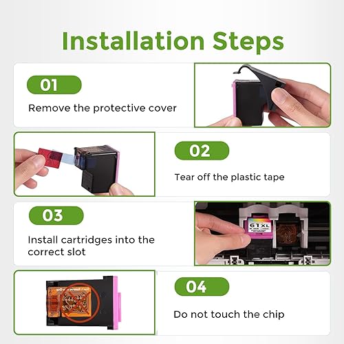 Miniatura 5 de Cartucho de tinta de color 61XL para HP 61 XL 61 Tinta de color para Envy 4500 4502 5534 5535 DeskJet 2512 3510 2542 2540 2544 3000 3050a 3052a 1055